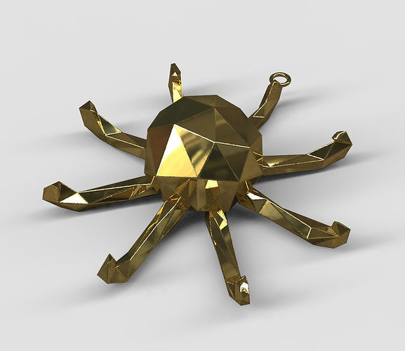 Octopus - Nautical Charm 3D Model - Faceted Printing Pendant 3D print model