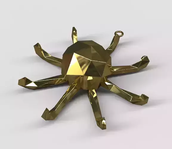 Octopus - Nautical Charm 3D Model - Faceted Printing Pendant 3D print model