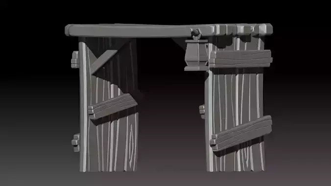 Stylized wooden gate