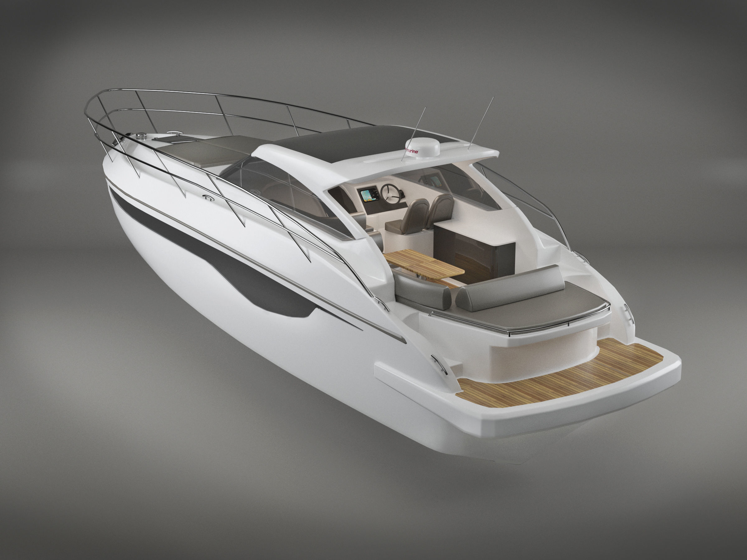 Luxury Yacht  Low-poly 3D model_1