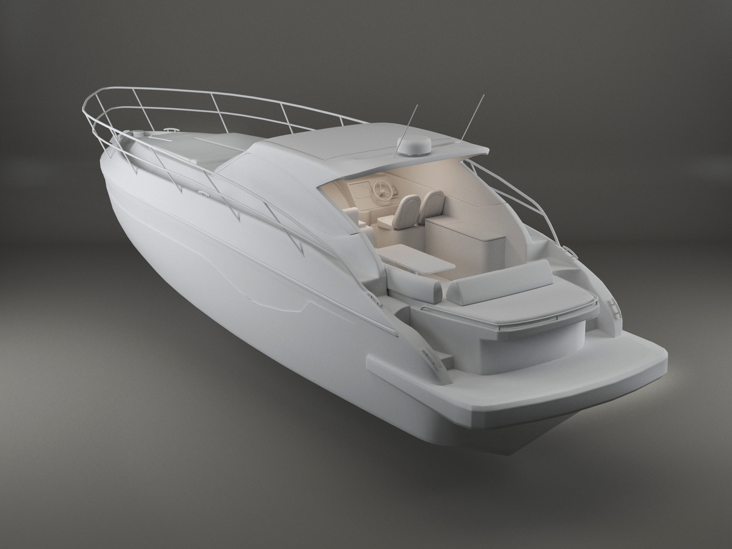 Luxury Yacht  Low-poly 3D model_2