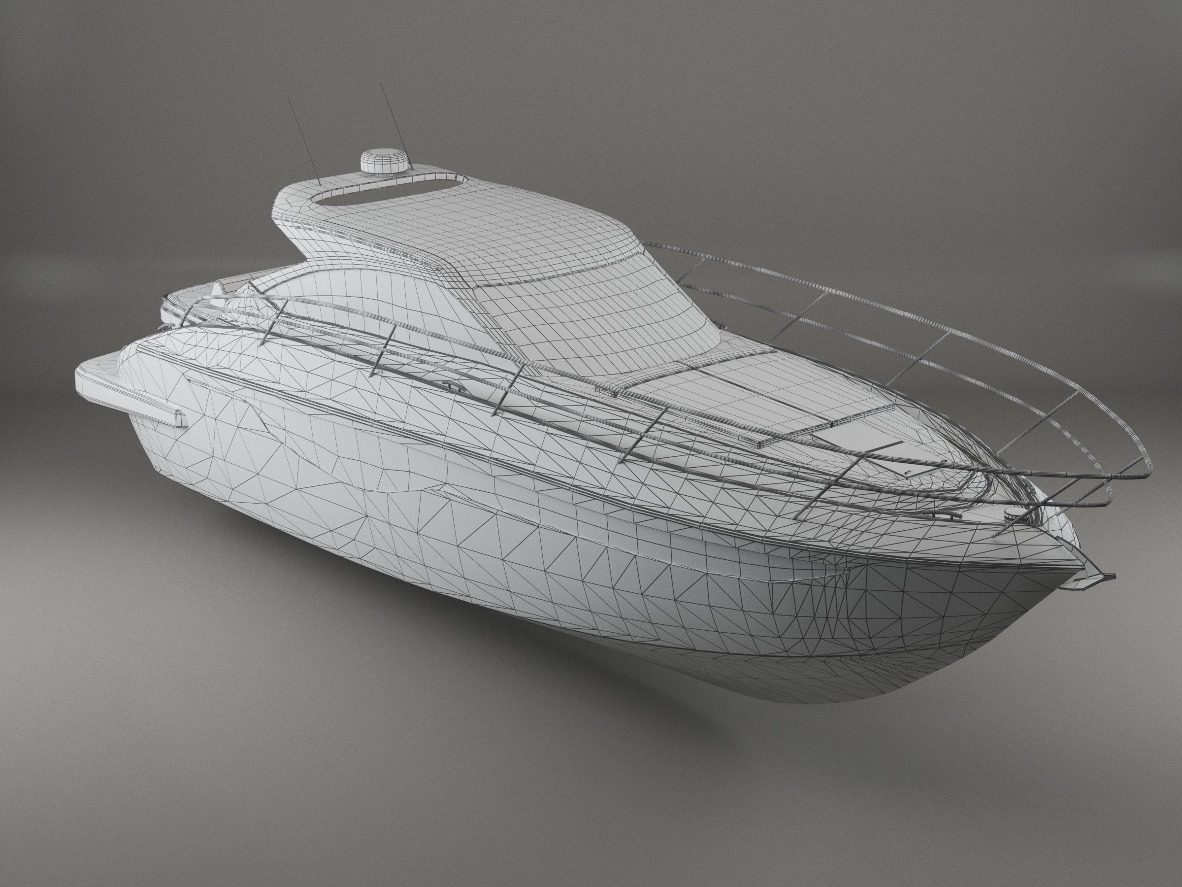 Luxury Yacht  Low-poly 3D model_3