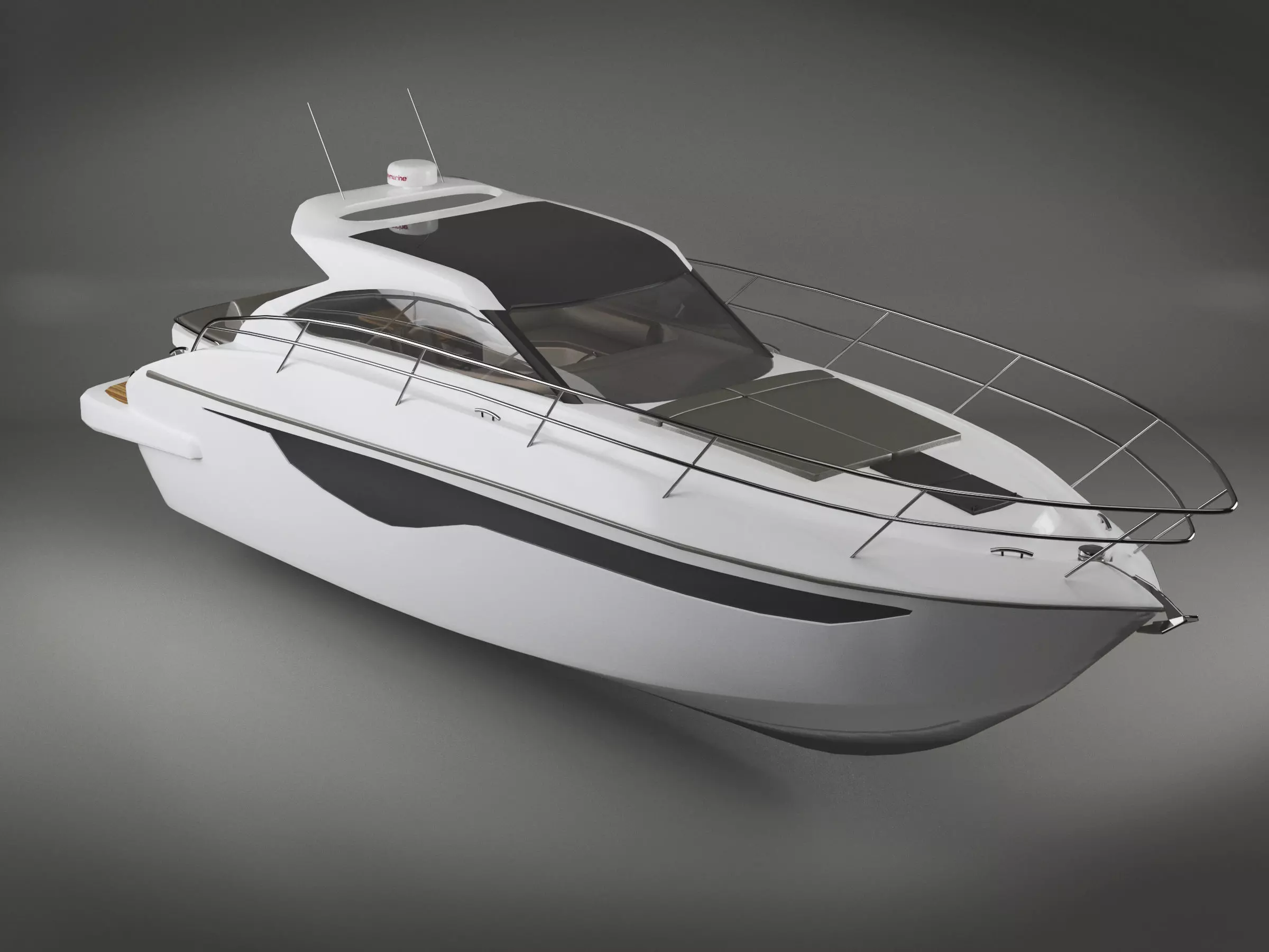 Luxury Yacht  Low-poly 3D model_0