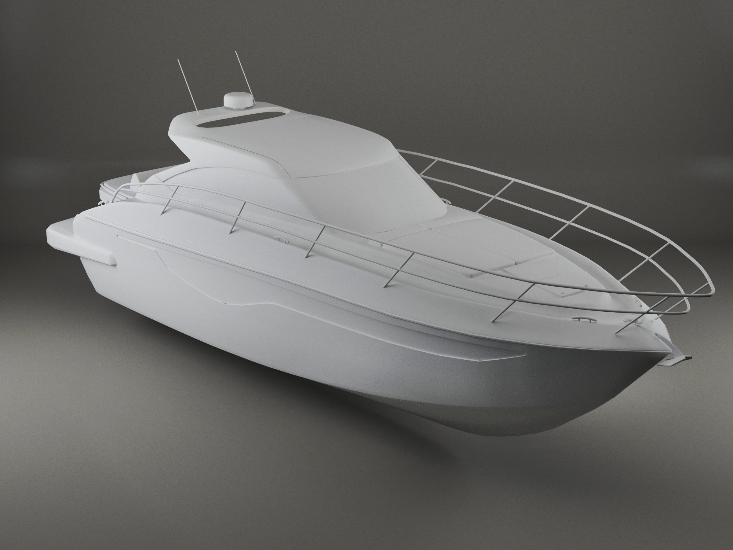 Luxury Yacht  Low-poly 3D model_6
