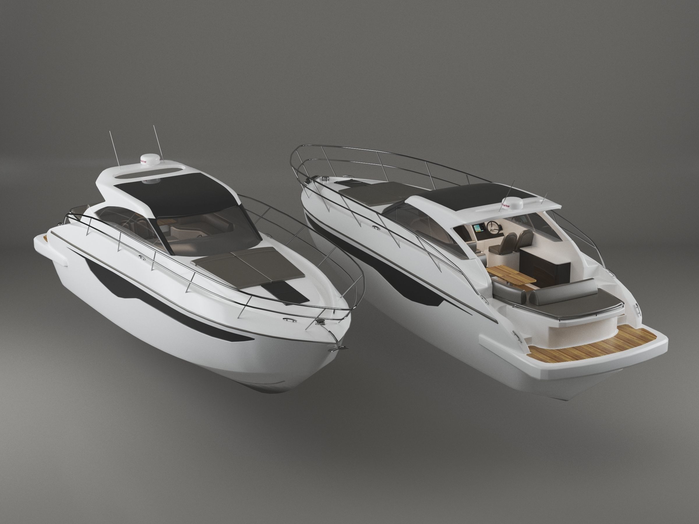 Luxury Yacht  Low-poly 3D model_5