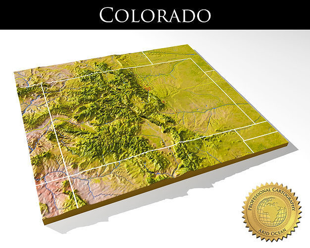 Colorado High resolution 3D relief maps 3D model