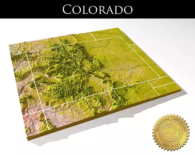 Colorado High resolution 3D relief maps 3D model
