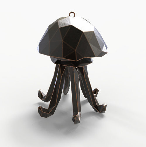 Jellyfish - Nautical Charm 3D Model - Faceted Printing Pendant 3D print model