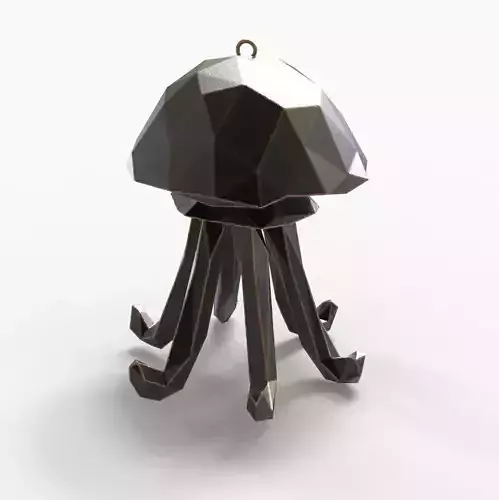 Jellyfish - Nautical Charm 3D Model - Faceted Printing Pendant 3D print model