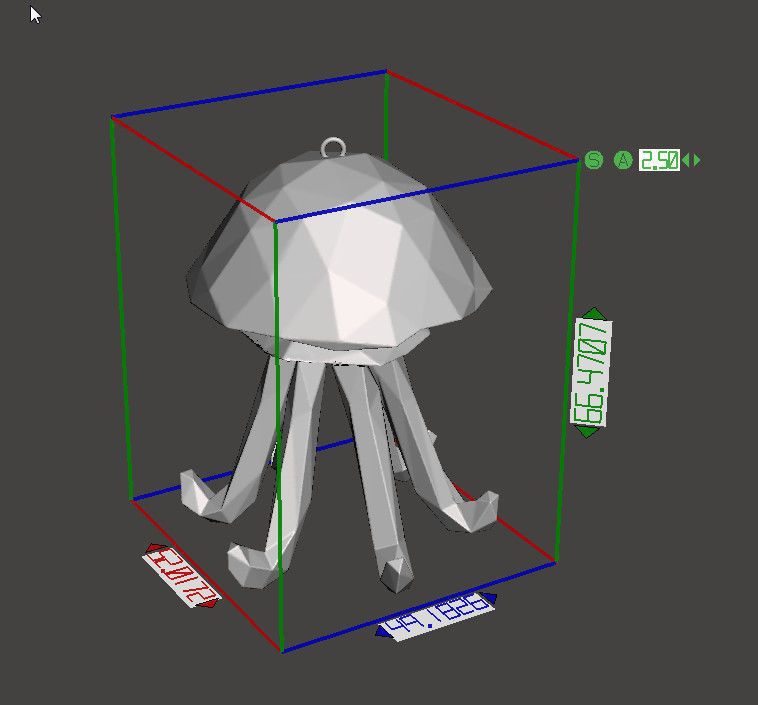 Jellyfish - Nautical Charm 3D Model - Faceted Printing Pendant 3D print model_4