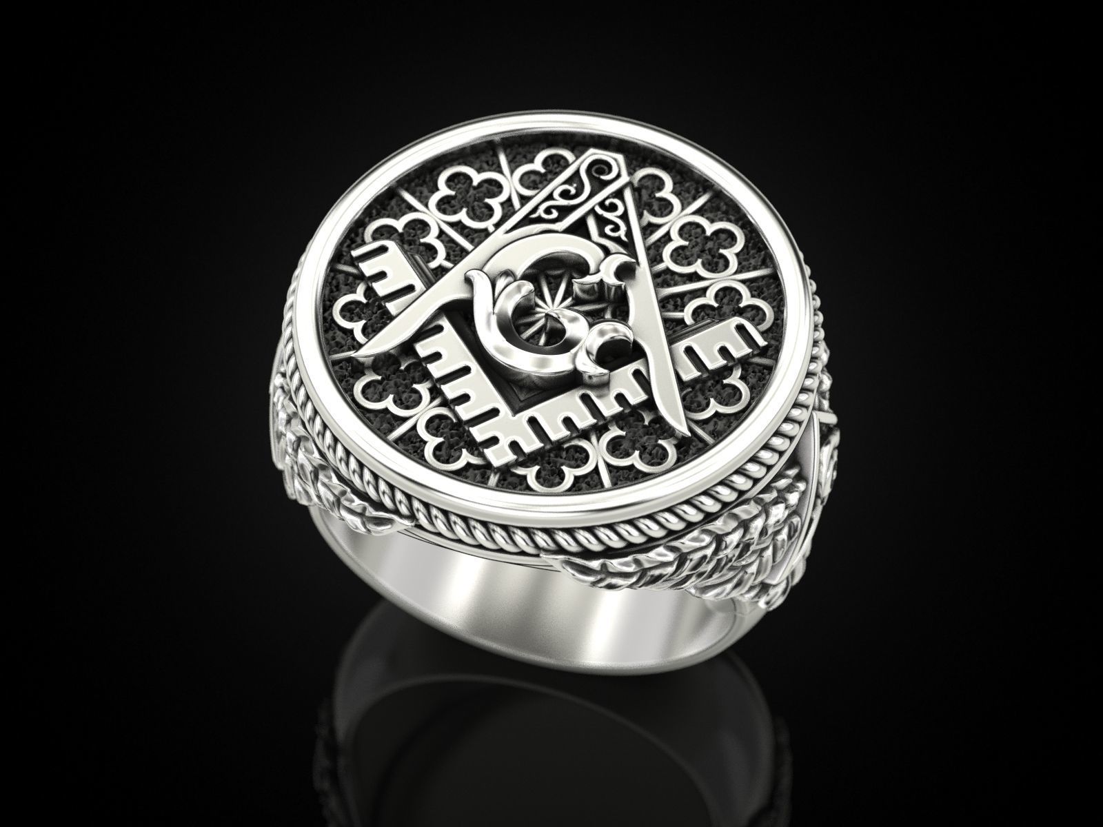 Mason Men ring All seeing eye 3D print model_1