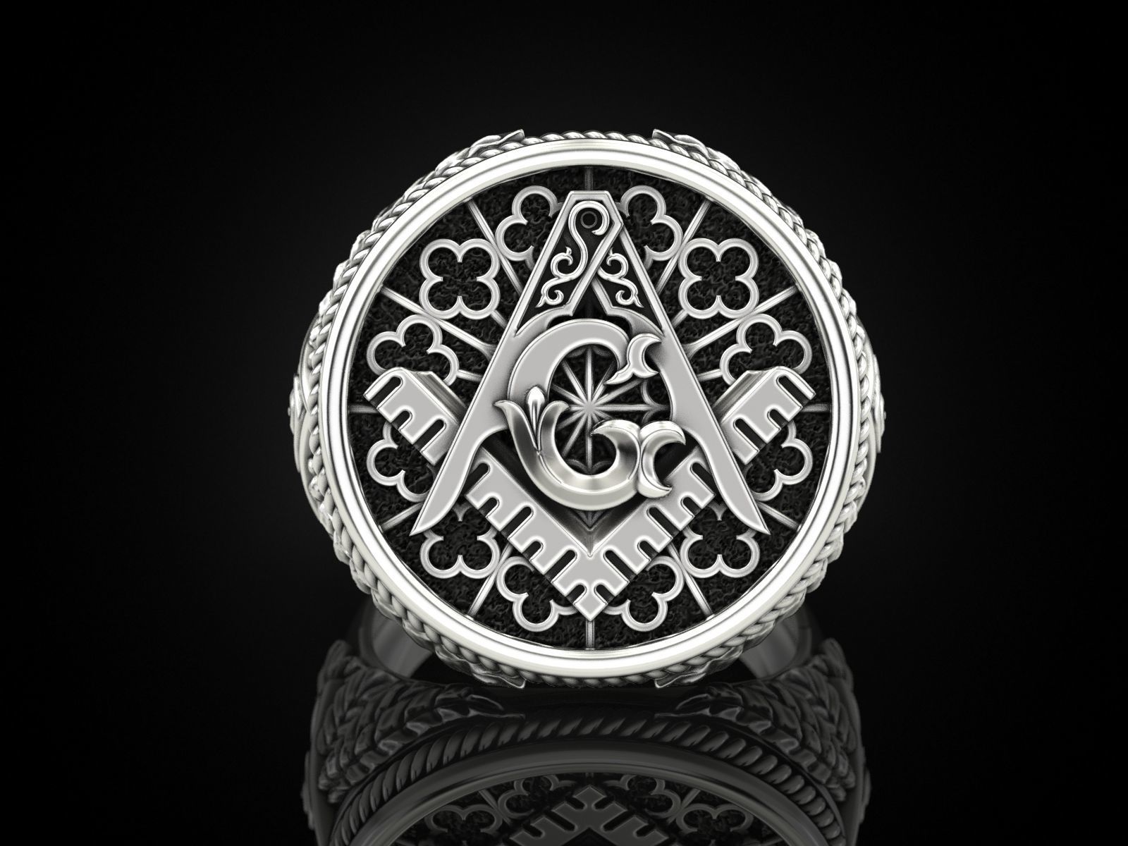 Mason Men ring All seeing eye 3D print model_2