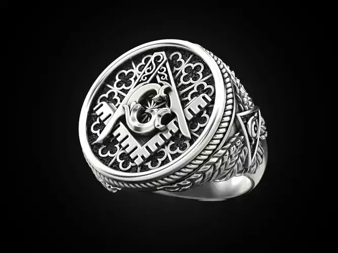 Mason Men ring All seeing eye 3D print model