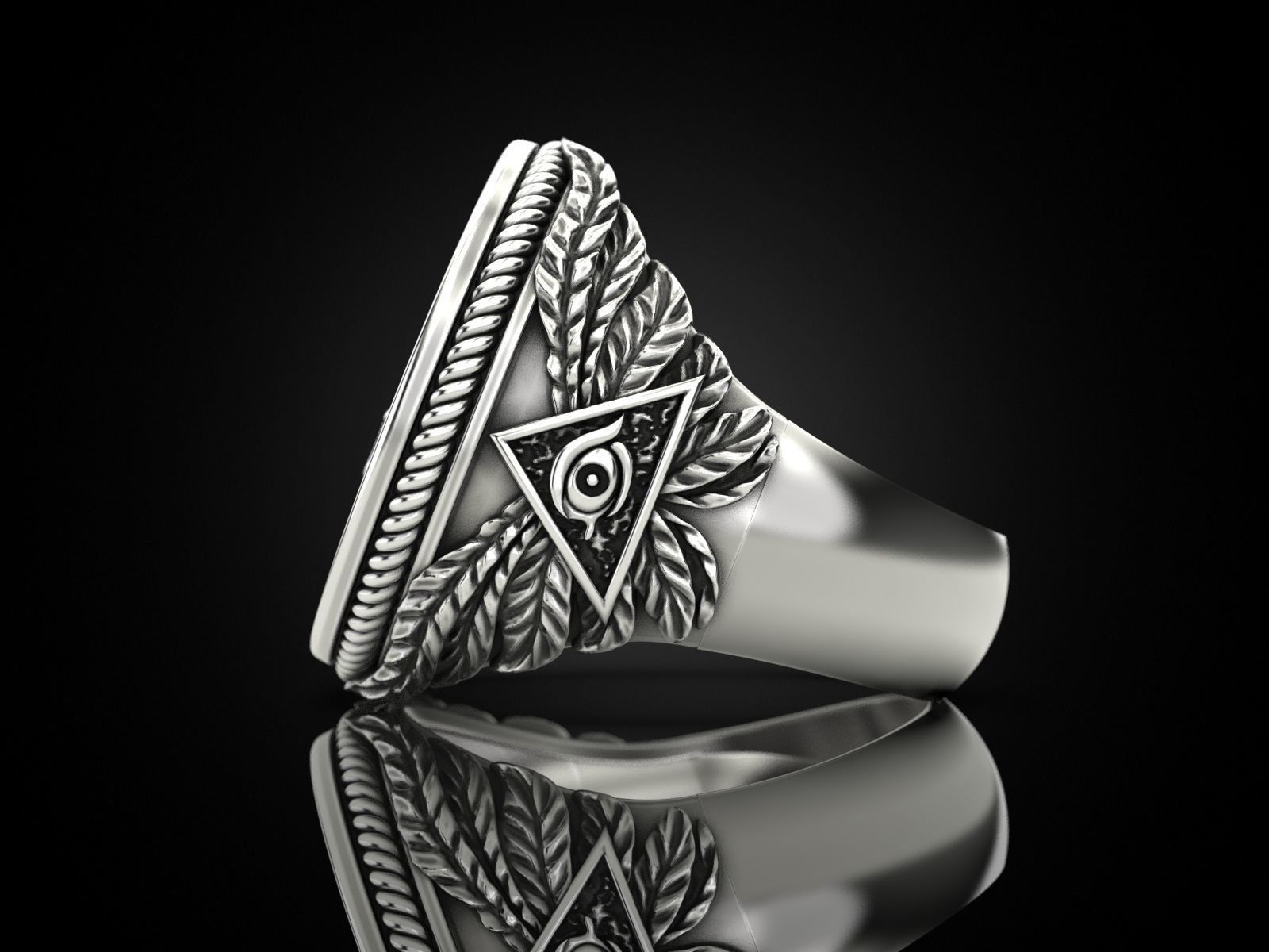 Mason Men ring All seeing eye 3D print model_6