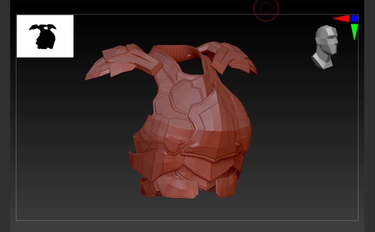 Cyborg Warzone - Eva02- Body Armor Low-poly 3D model_6