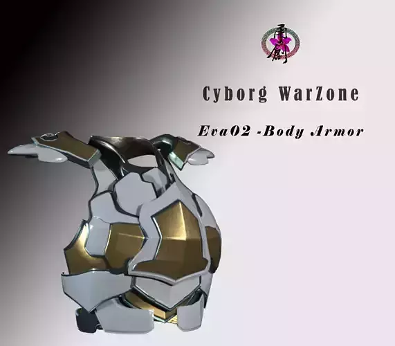 Cyborg Warzone - Eva02- Body Armor Low-poly 3D model