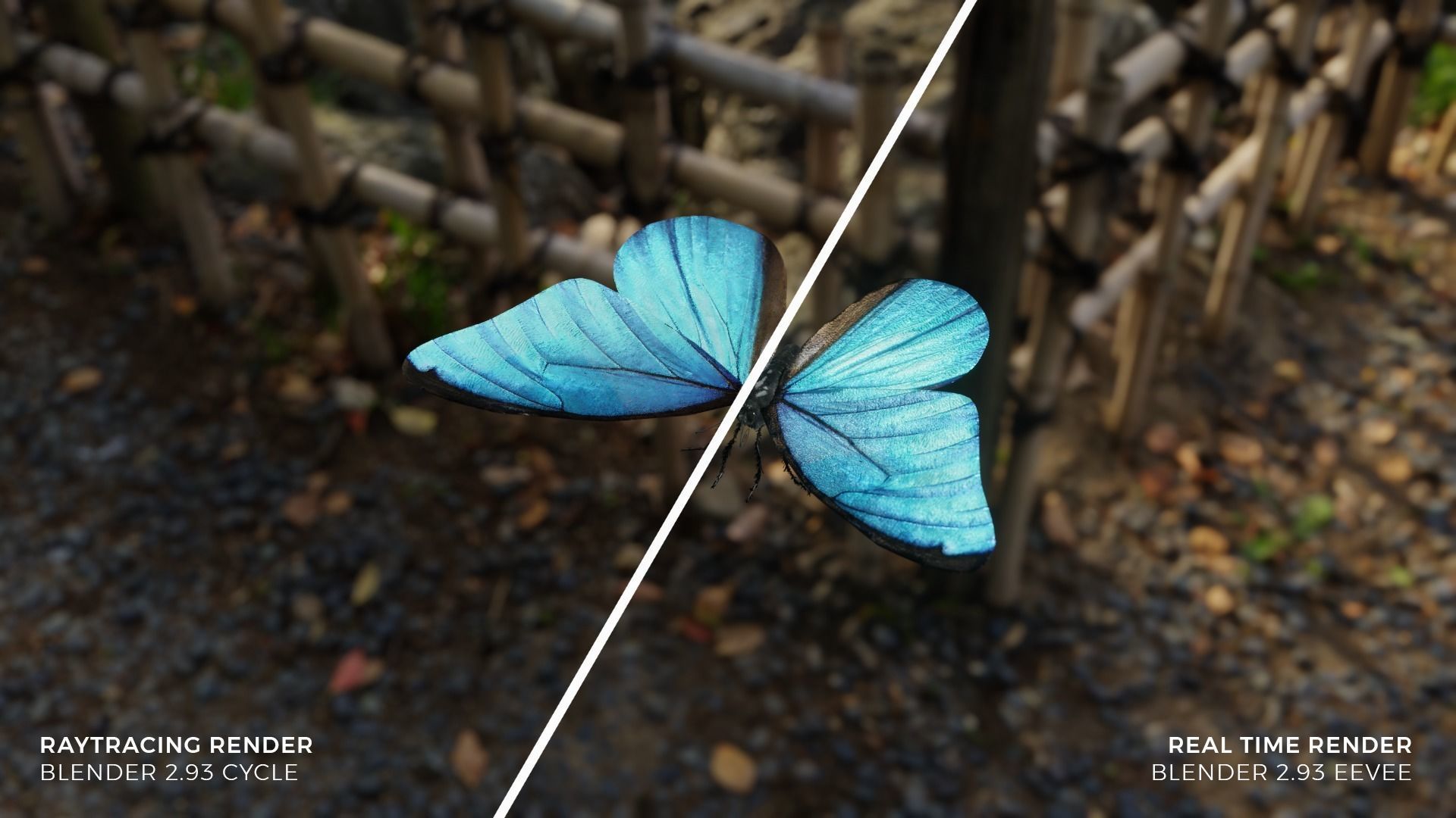Blue Morpho Butterfly Low-poly 3D model_2