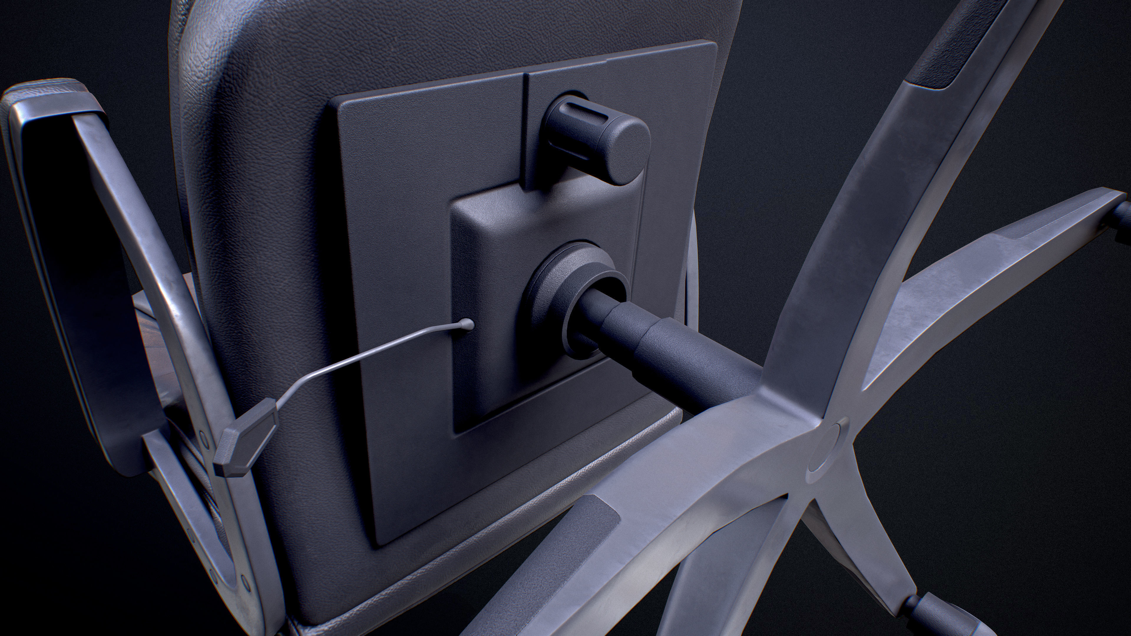 Office Chair Low-poly Game-Ready PBR Low-poly 3D model_20