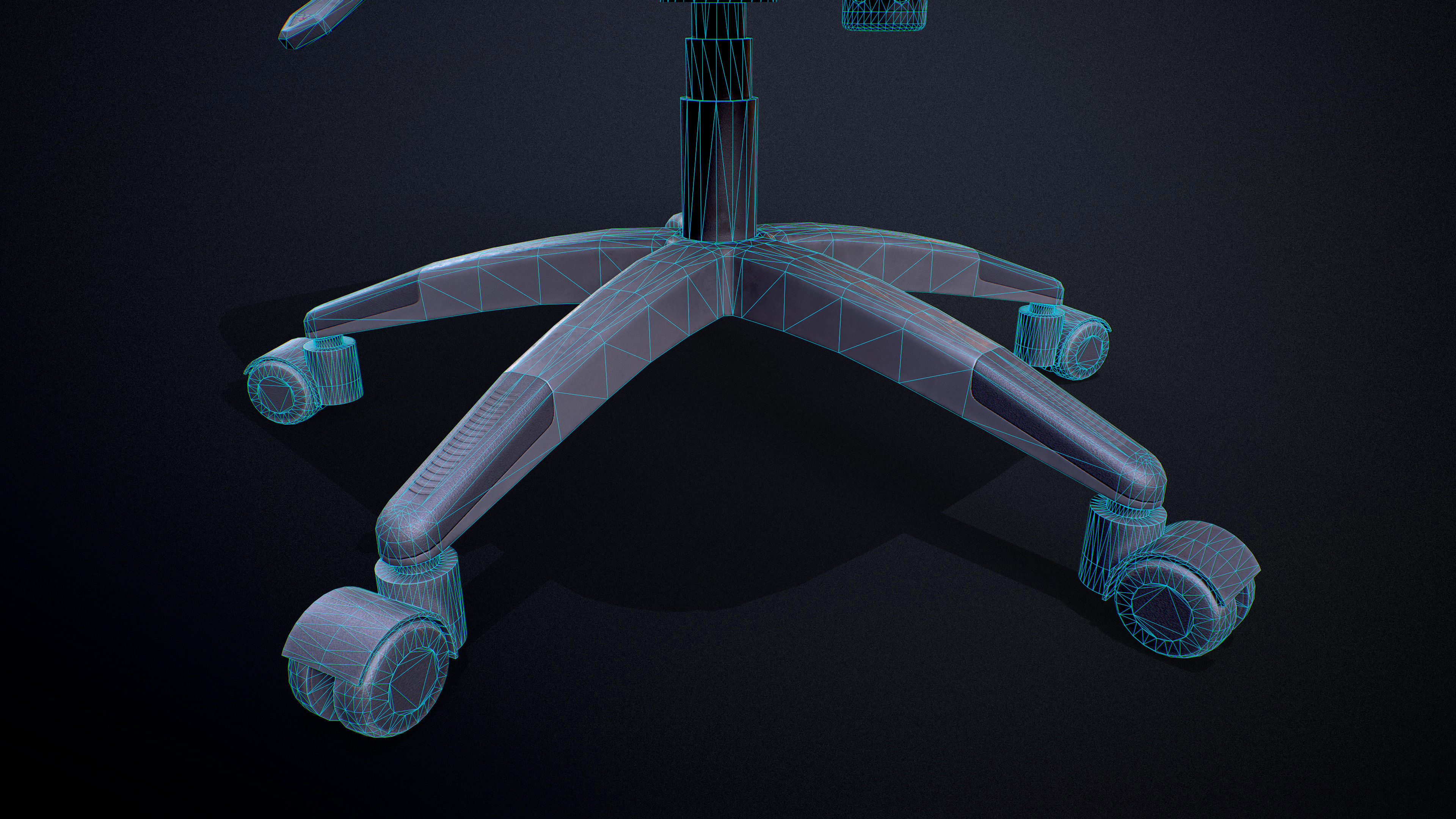 Office Chair Low-poly Game-Ready PBR Low-poly 3D model_19