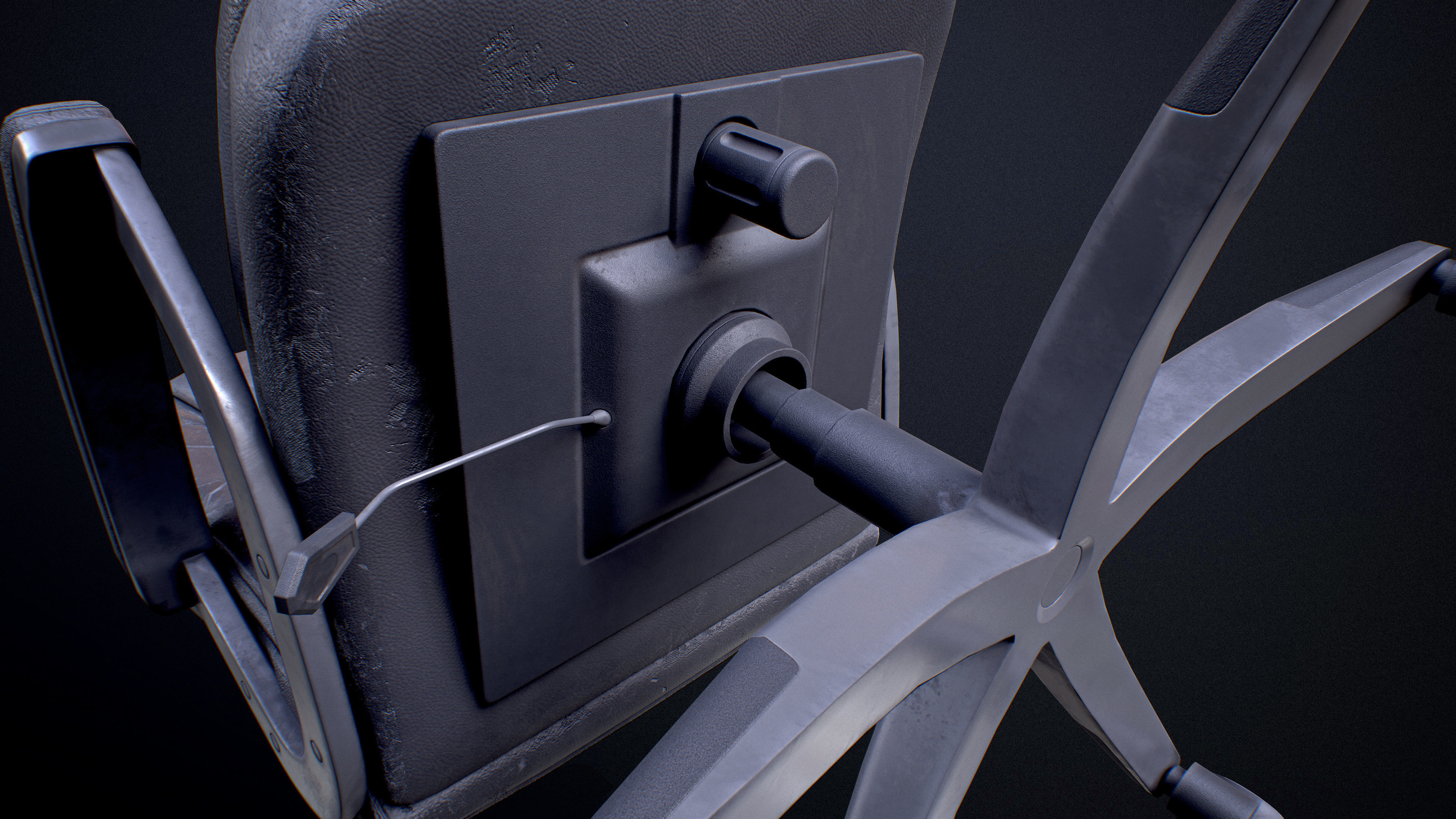 Office Chair Low-poly Game-Ready PBR Low-poly 3D model_21