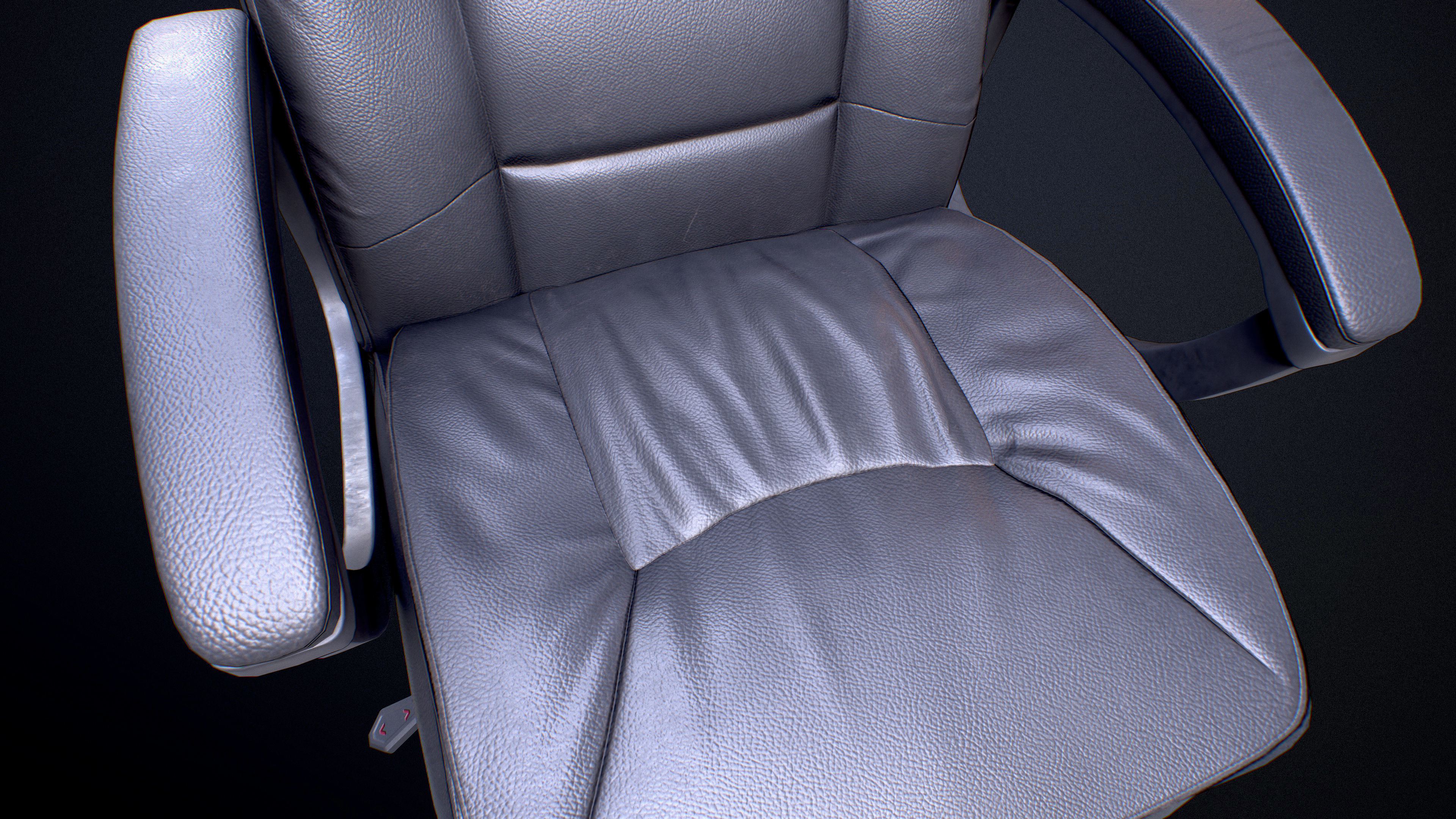 Office Chair Low-poly Game-Ready PBR Low-poly 3D model_14