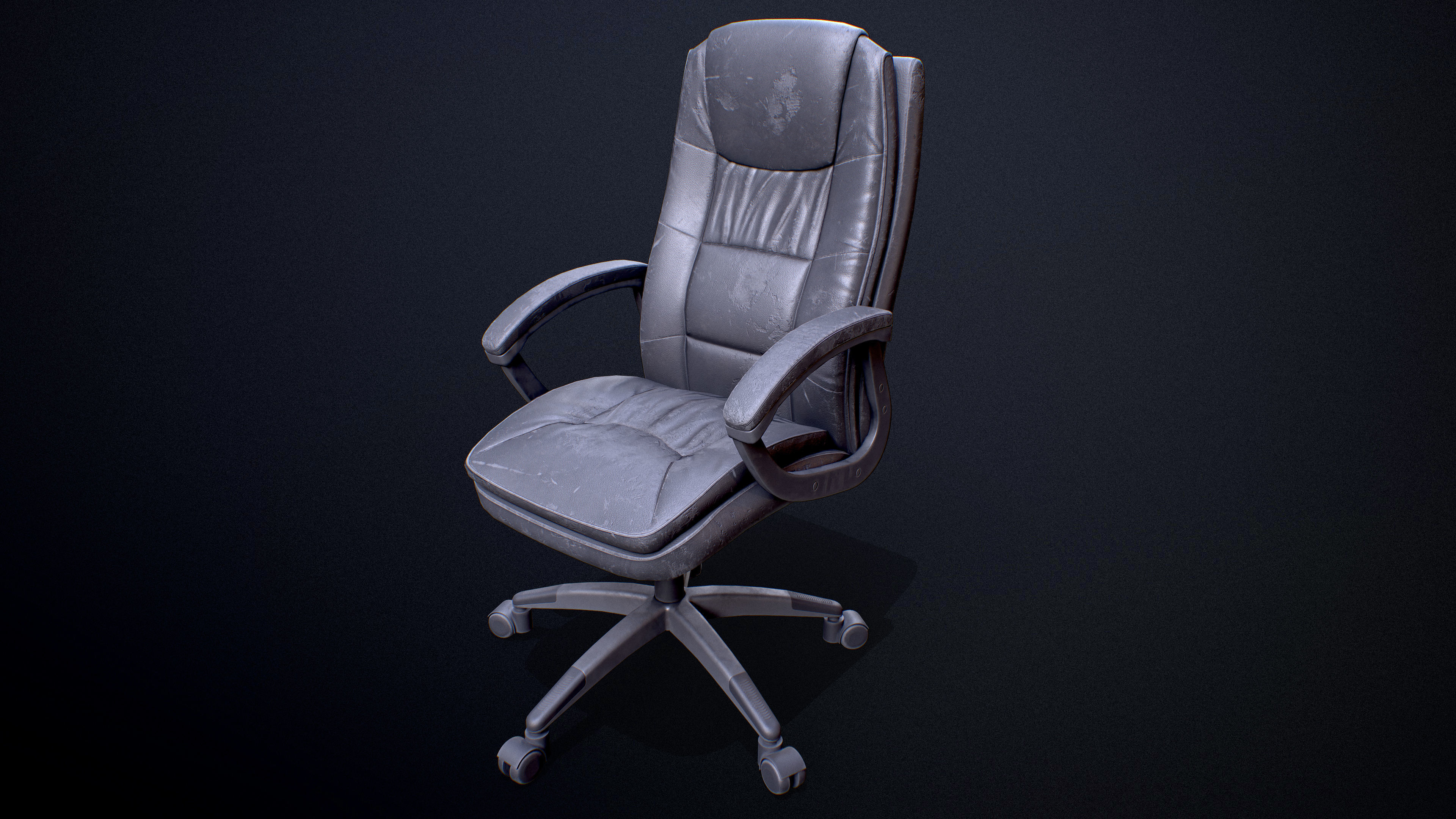 Office Chair Low-poly Game-Ready PBR Low-poly 3D model_7