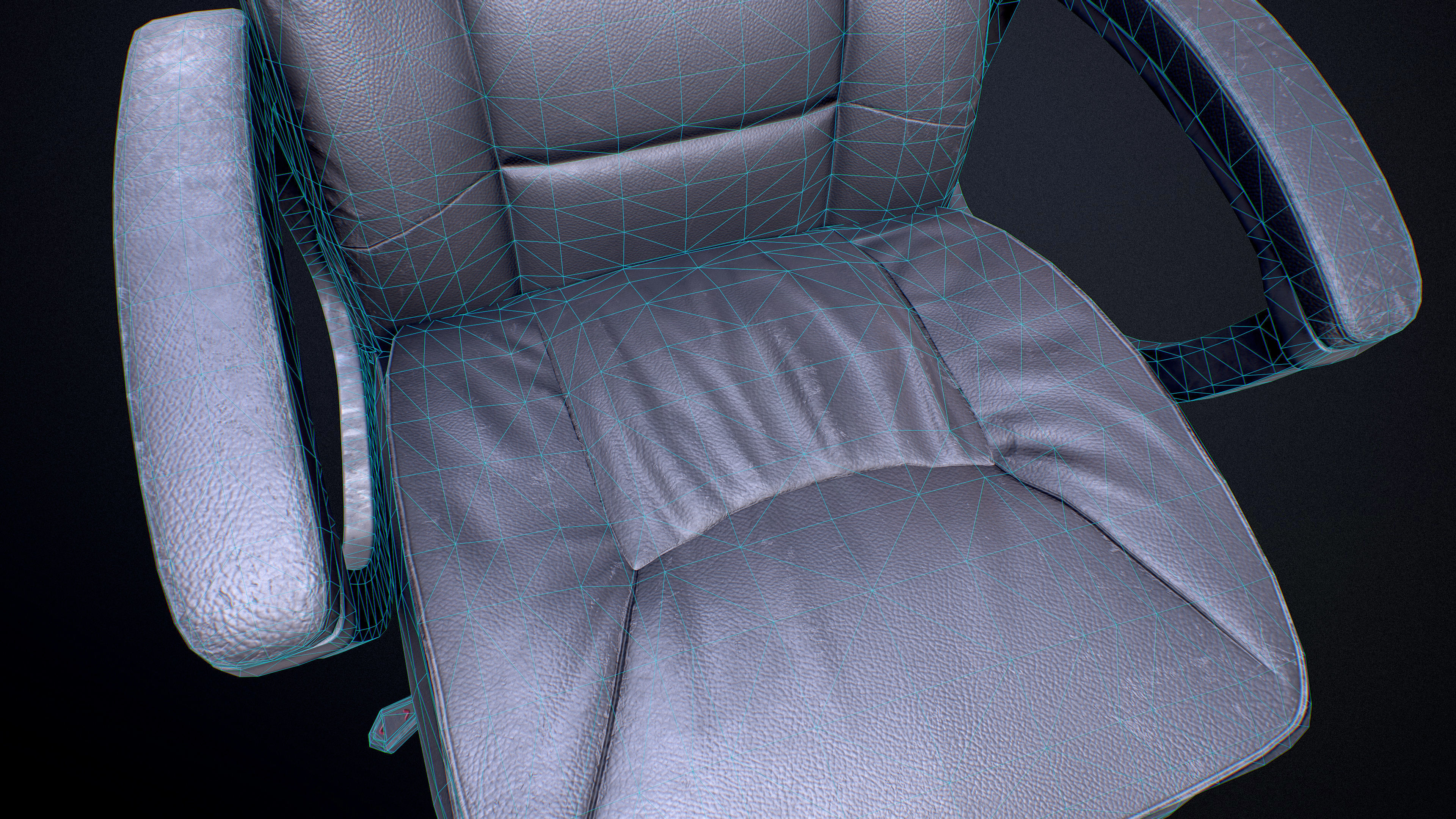 Office Chair Low-poly Game-Ready PBR Low-poly 3D model_17