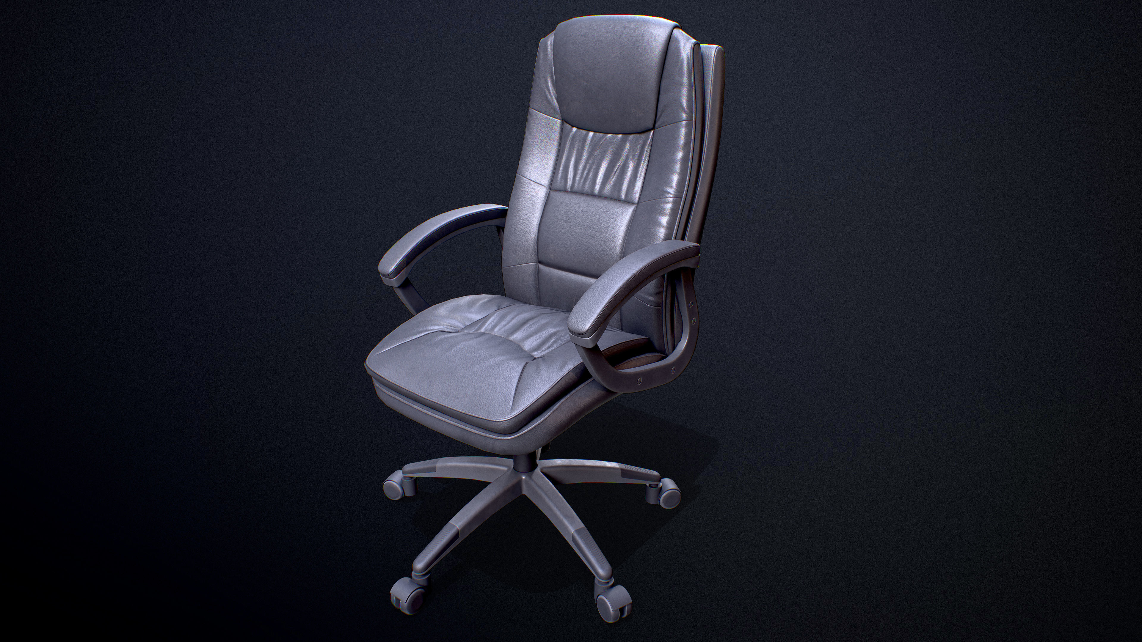 Office Chair Low-poly Game-Ready PBR Low-poly 3D model_5