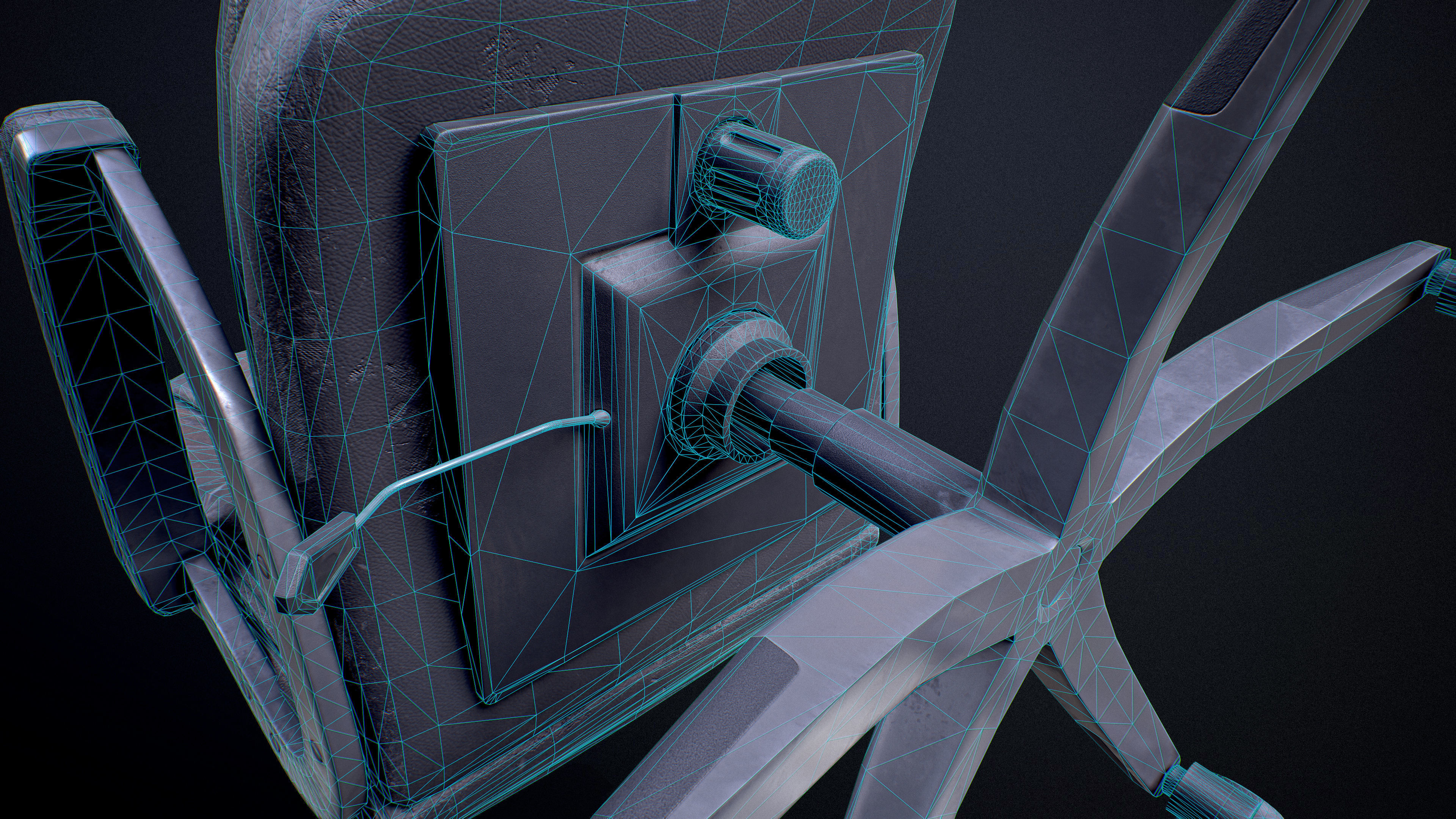 Office Chair Low-poly Game-Ready PBR Low-poly 3D model_22