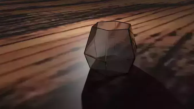 Glass vase on wooden table