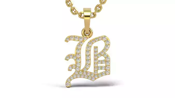 Old English B stone and solid V 2