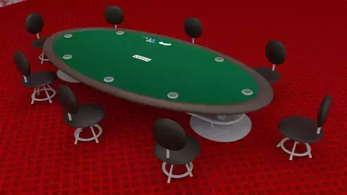 Miniature Poker Table For Casino Interior