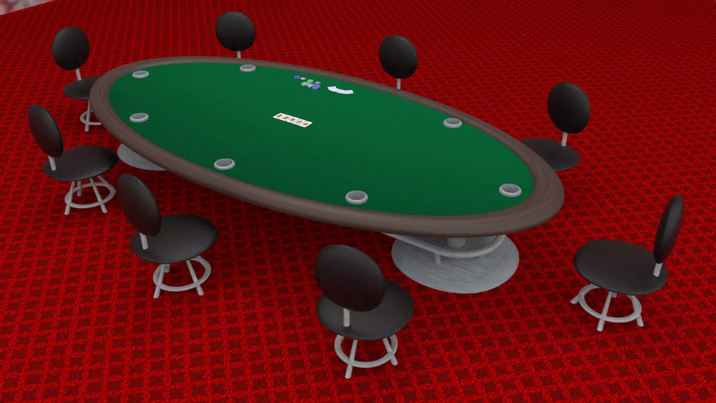 Miniature Poker Table For Casino Interior Low-poly 3D model