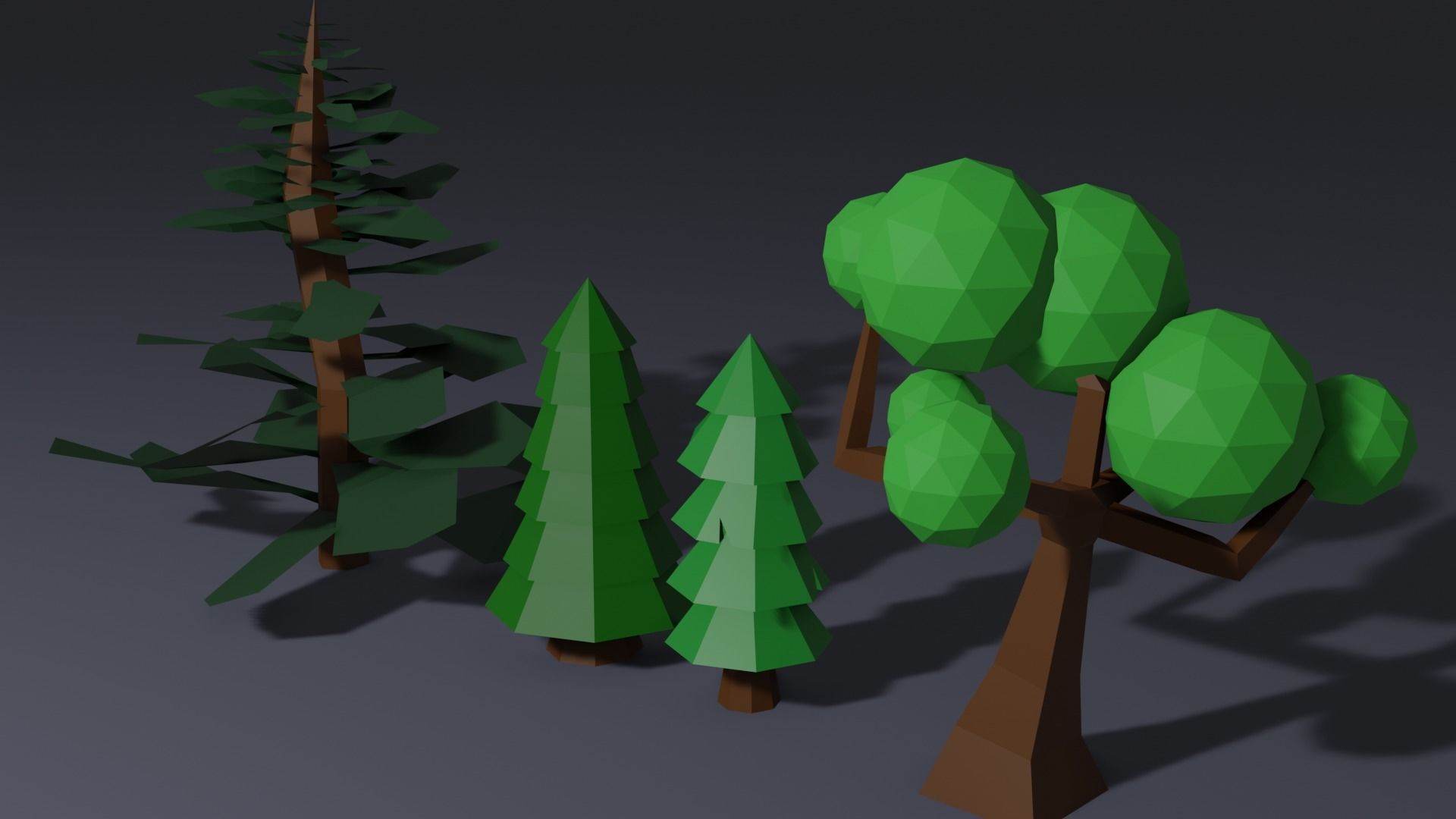 Low Poly Trees tree with branches and leaves Low-poly 3D model_14