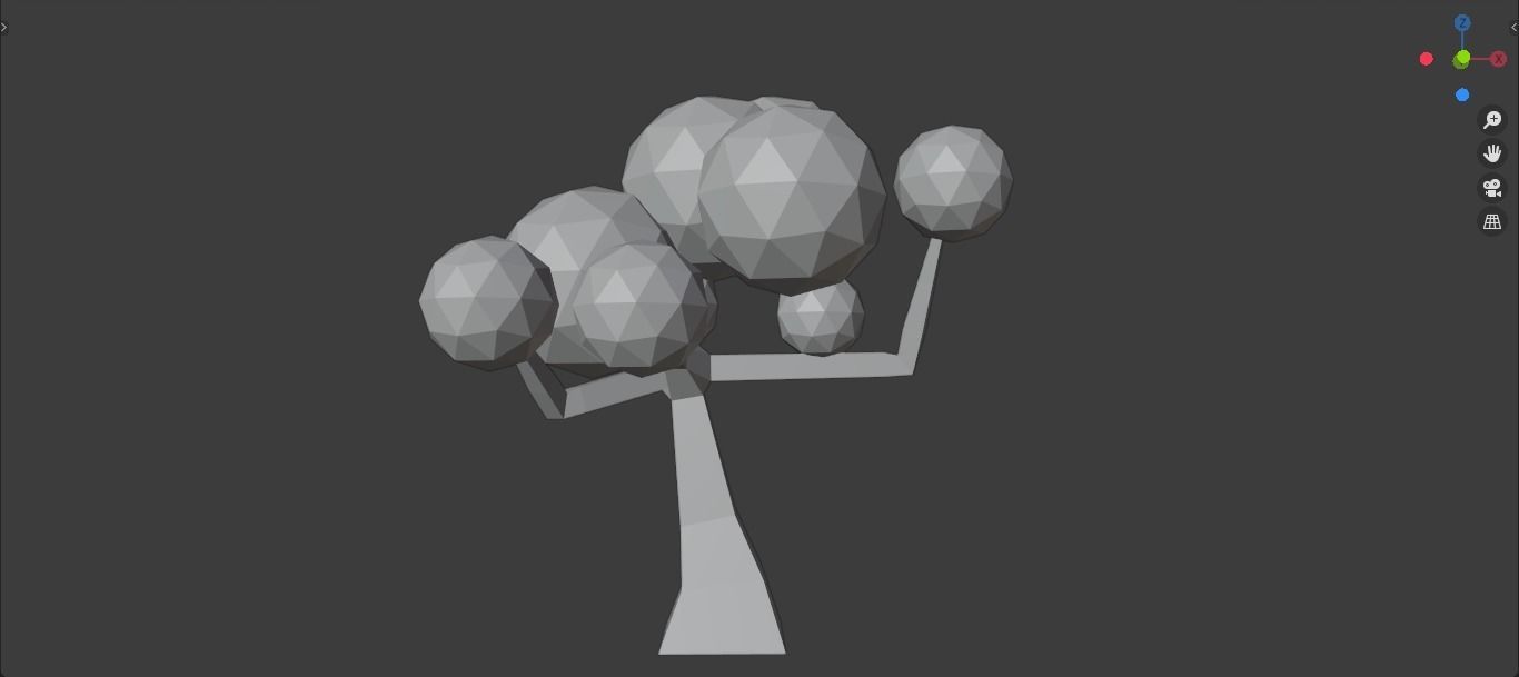 Low Poly Trees tree with branches and leaves Low-poly 3D model_7