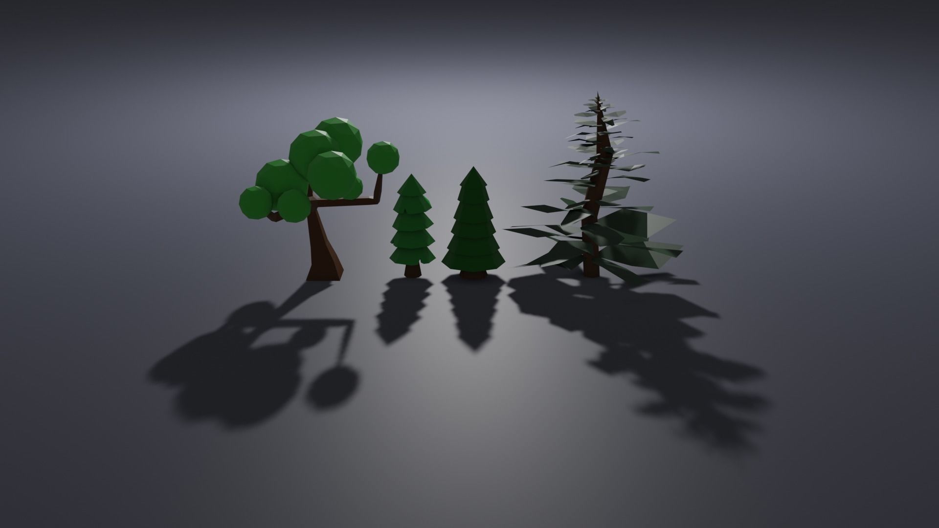 Low Poly Trees tree with branches and leaves Low-poly 3D model_2