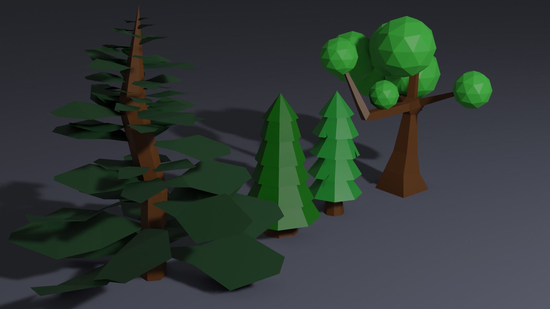 Low Poly Trees tree with branches and leaves Low-poly 3D model_11