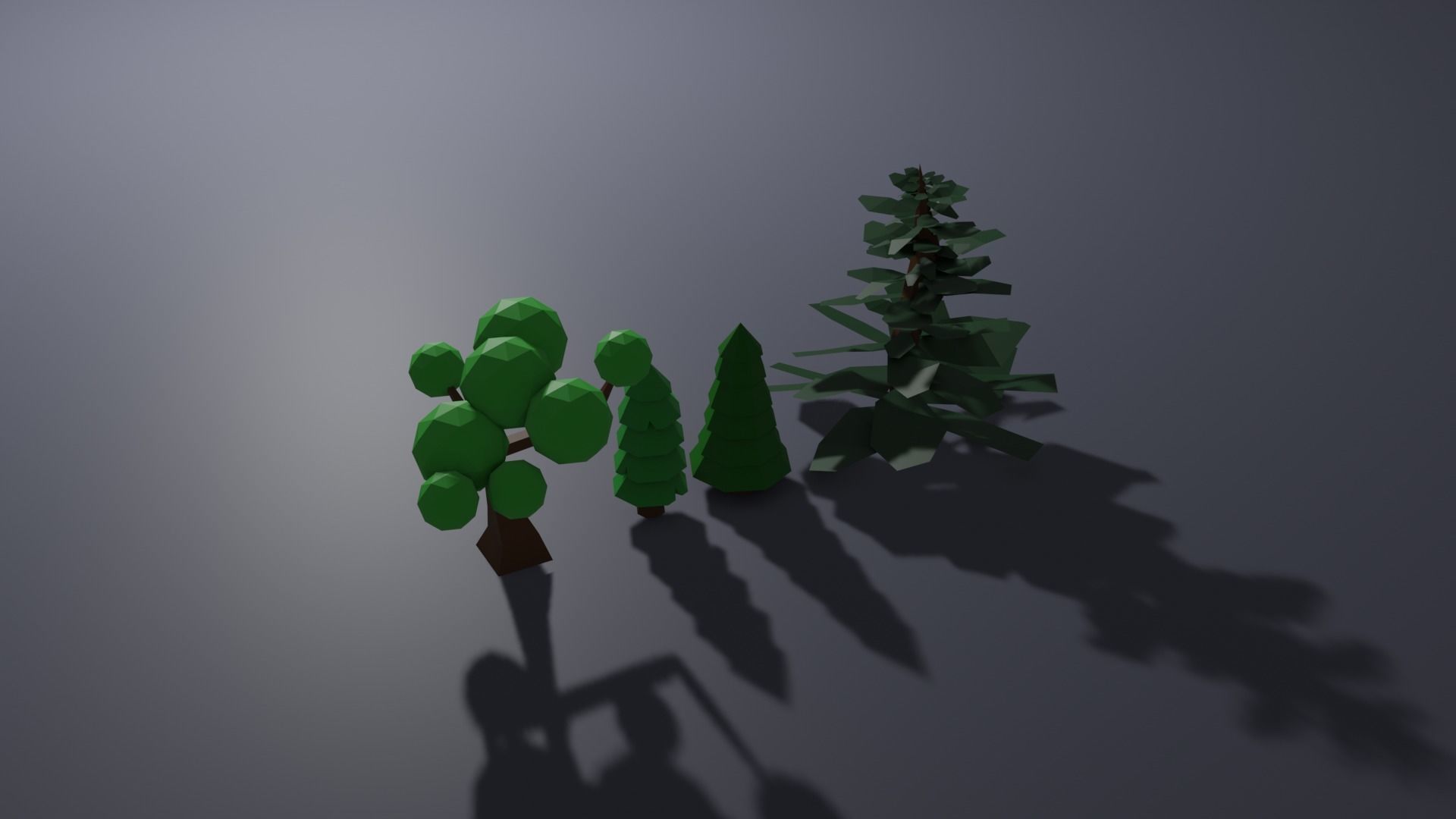 Low Poly Trees tree with branches and leaves Low-poly 3D model_13