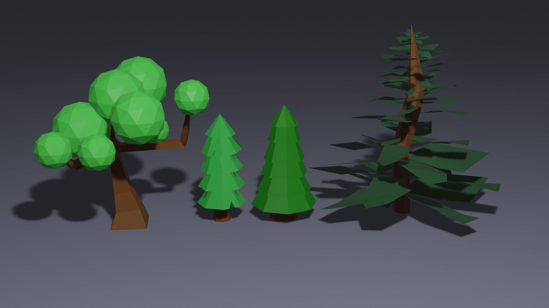 Low Poly Trees tree with branches and leaves Low-poly 3D model_1