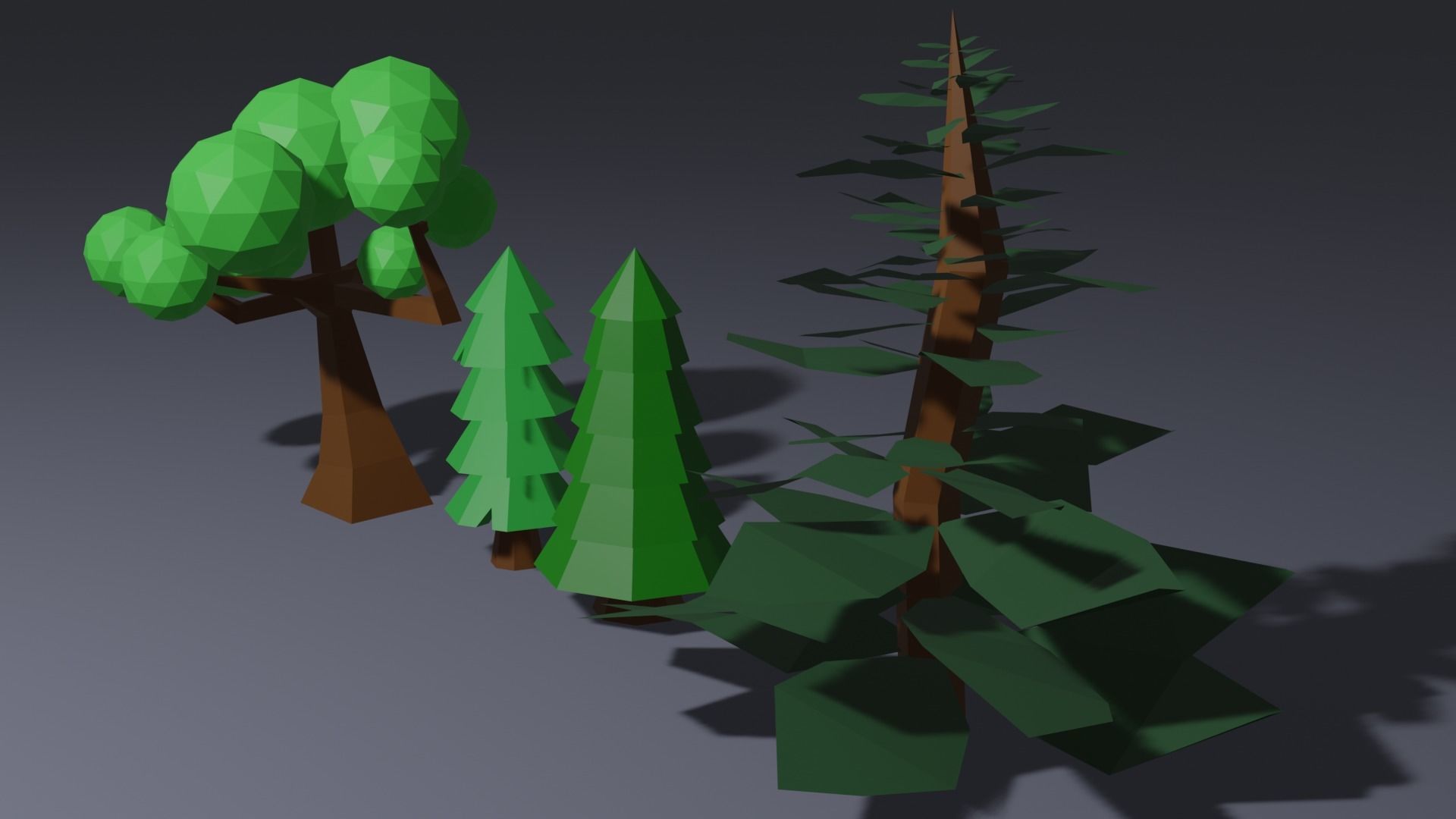 Low Poly Trees tree with branches and leaves Low-poly 3D model_12