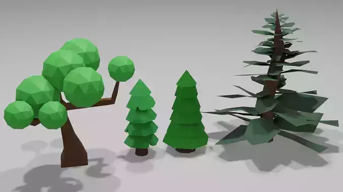 Low Poly Trees tree with branches and leaves