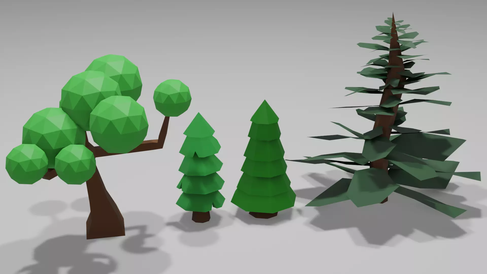Low Poly Trees tree with branches and leaves Low-poly 3D model_0