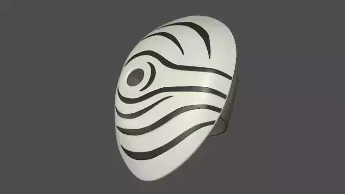 White Obito mask 3D model White Obito mask 3D model