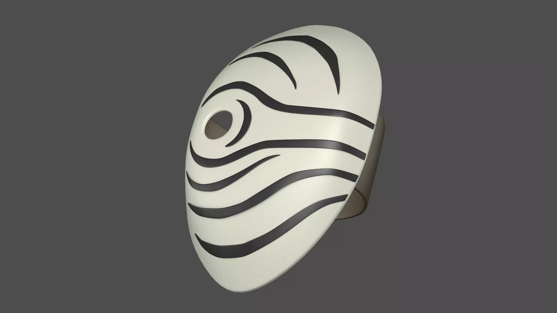 White Obito mask 3D model_0