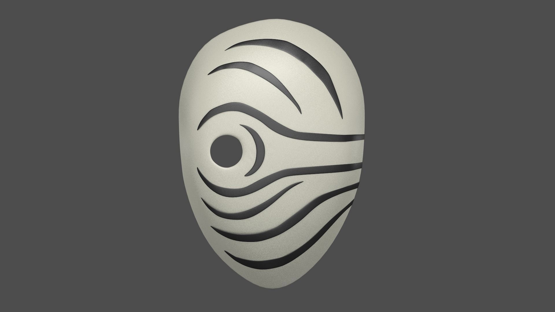 White Obito mask 3D model_2