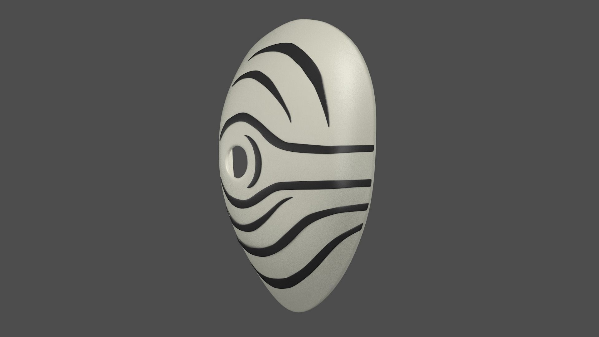 White Obito mask 3D model_3