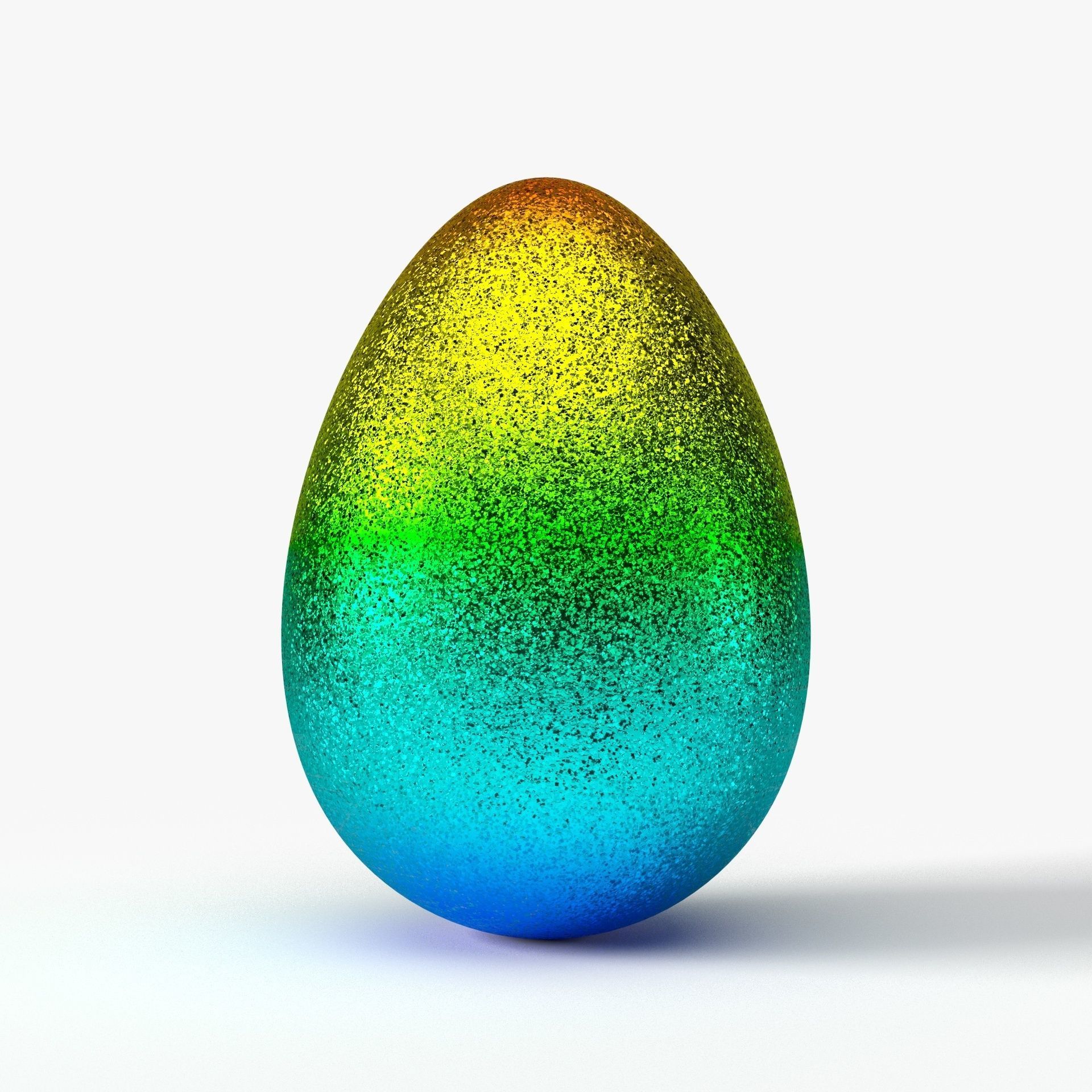 Glittering easter egg with gradient colors in 4K PBR Low-poly 3D model_2