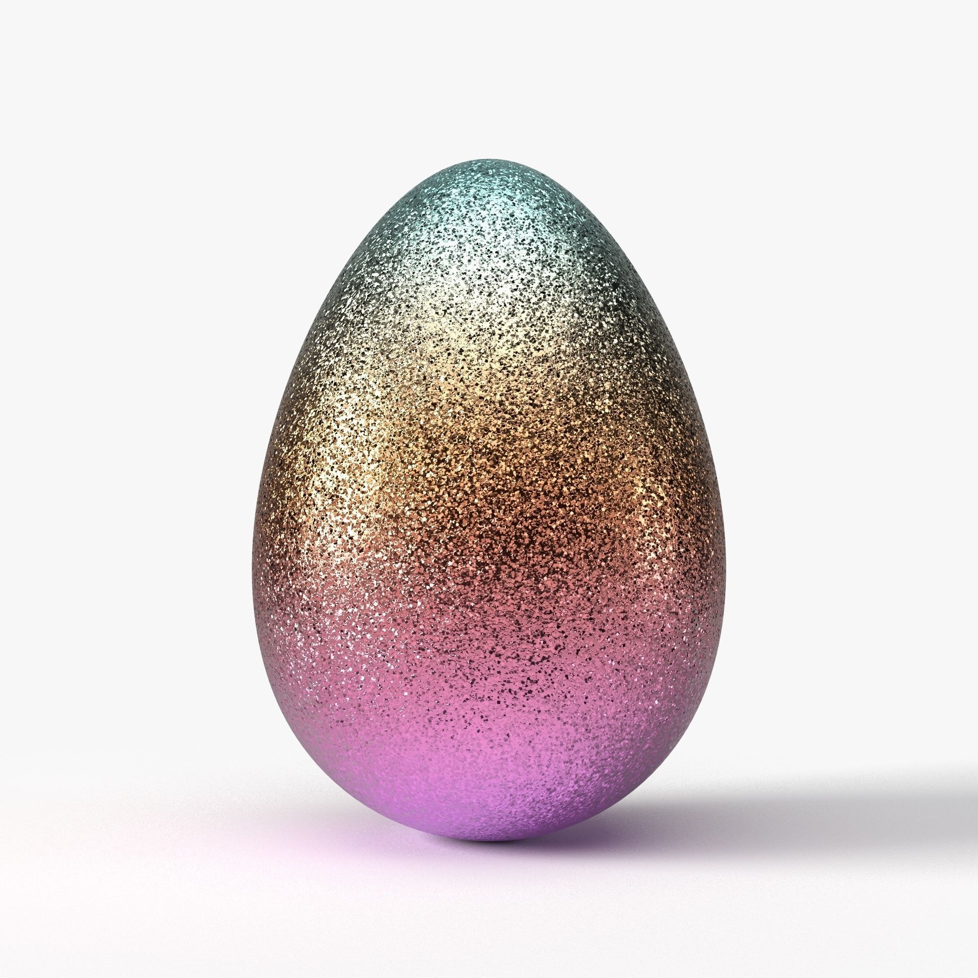 Glittering easter egg with gradient colors in 4K PBR Low-poly 3D model_3