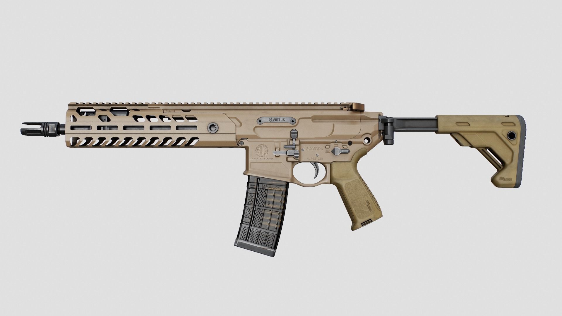 Sig Sauer MCX Virtus Assault Rifle Low-poly 3D model_11