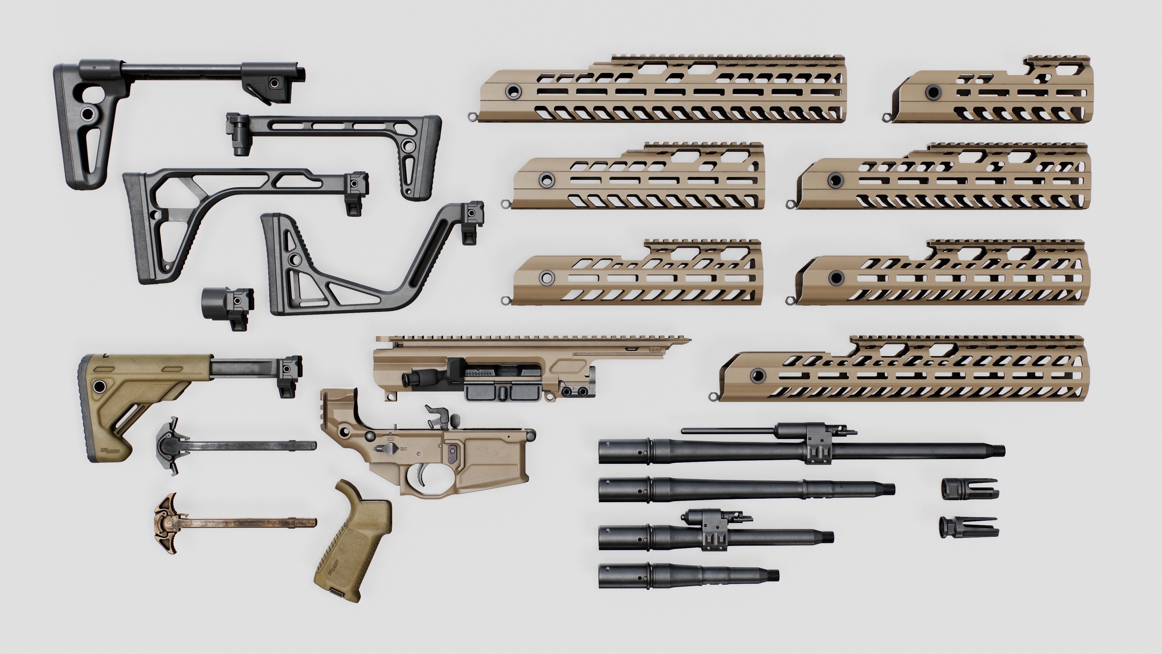 Sig Sauer MCX Virtus Assault Rifle Low-poly 3D model_4
